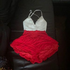 Lace Top Romper